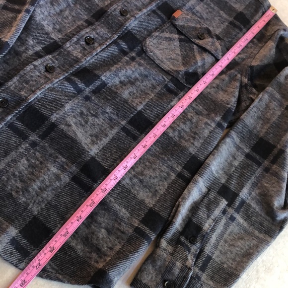 Chaps Men's Long Sleeve Lakeland Stretch Flannel Knit Fleece Shirt Regular Fit M - Picture 8 of 14